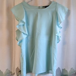 Banana Republic light blue tank with frill sleeve detail. Women's medium.